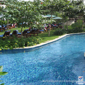 China premium blue glazed moroccan ceramic glass mosaic tiles for exterior swimming pool tiles